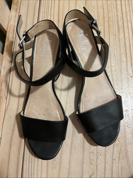 Shellys London Shoes - Shellys London Black Ankle-Strap Heeled Sandals